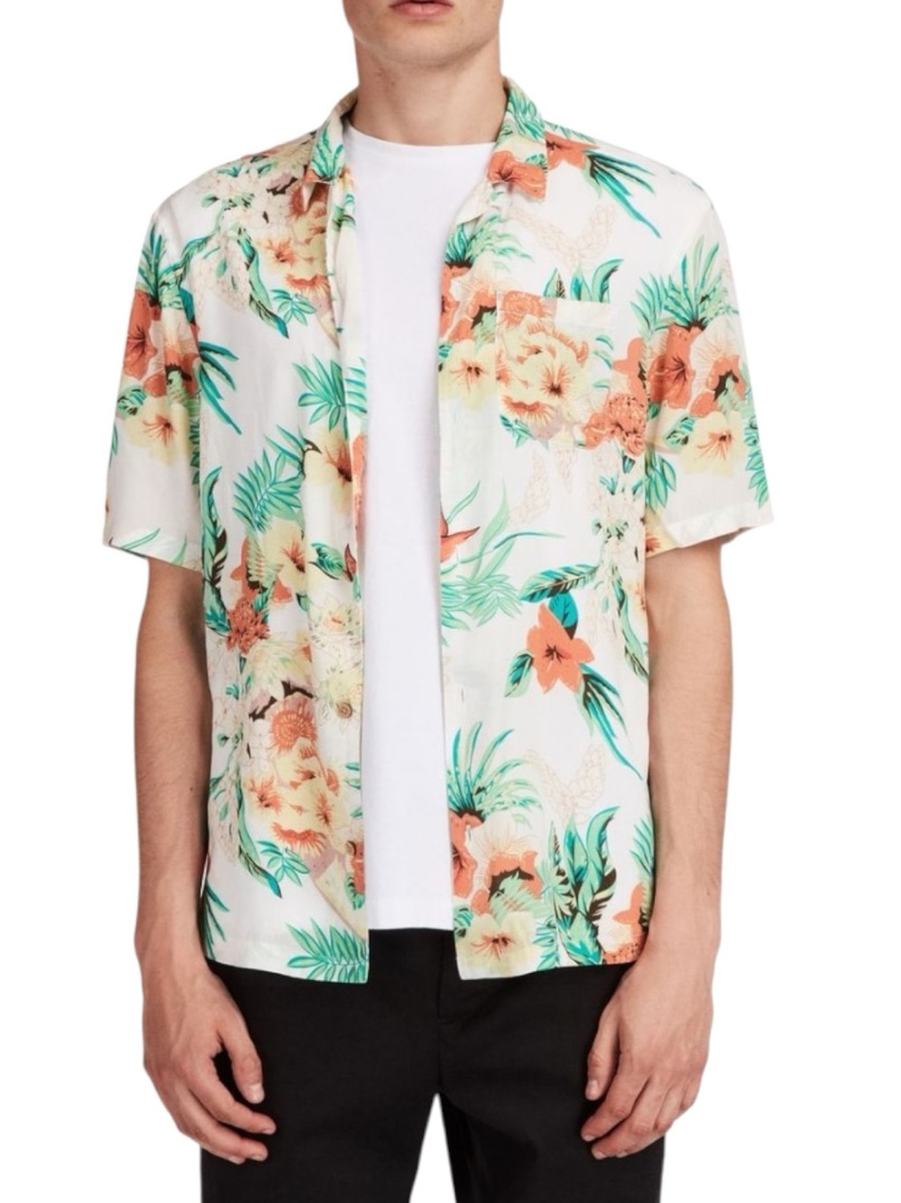 All Saints Calypso Tropical Print Shirt Mens Size L